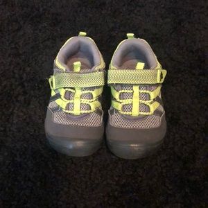 Oshkosh Little Boy Shoes, Grey and Neon Yellow